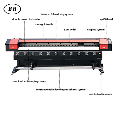 Factory XP600 I3200 Roll to Roll Large Wide Format Banner Printer Vinyl Sticker Digital Eco Solvent Inkjet Printer