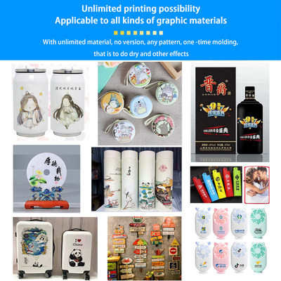 Best Price UV Flatbed Printer Can Print Both Flatbed Rigid Board, Also Print Rotary Bottle Customized Uv Printer